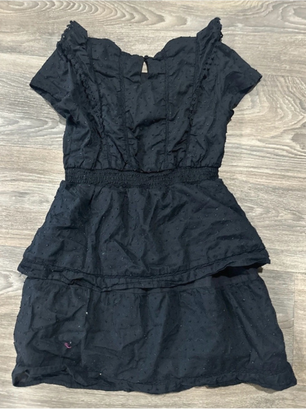 Forever 21 Black Ruffle-Tiered Peplum Dress